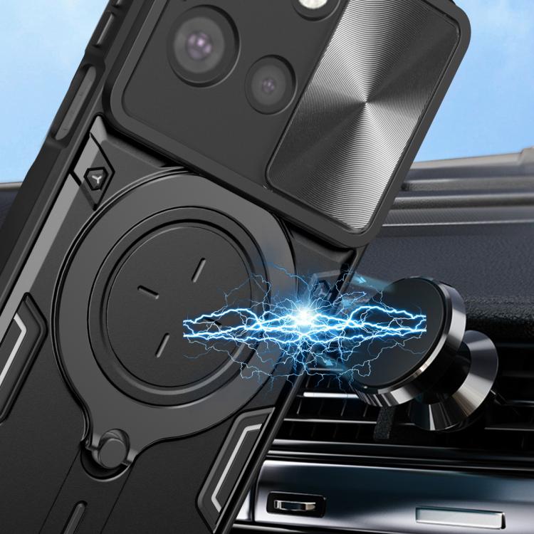 For Motorola Moto G 2025 CD Texture Sliding Camshield Magnetic Holder Phone Case(Blue) - free shipping - PMC TechLife - Order now!