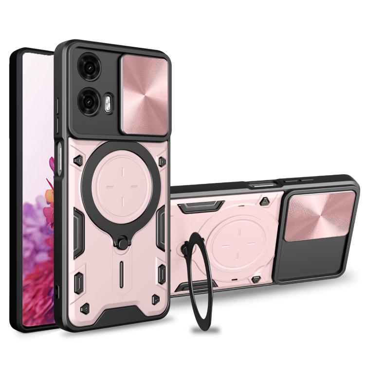 For Motorola Moto G24 Power CD Texture Sliding Camshield Magnetic Holder Phone Case(Pink) - free shipping - PMC TechLife - Order now!