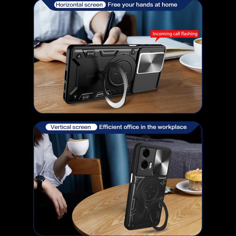 For Motorola Moto G24 Power CD Texture Sliding Camshield Magnetic Holder Phone Case(Purple) - free shipping - PMC TechLife - Order now!