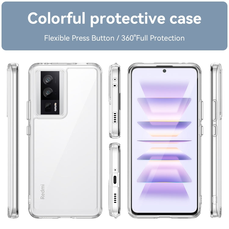 For Xiaomi Poco F5 Pro Colorful Series Acrylic Hybrid TPU Phone Case(Transparent) - Xiaomi Cases by PMC TechLife | Online Shopping South Africa | PMC TechLife | Buy Now Pay Later Mobicred