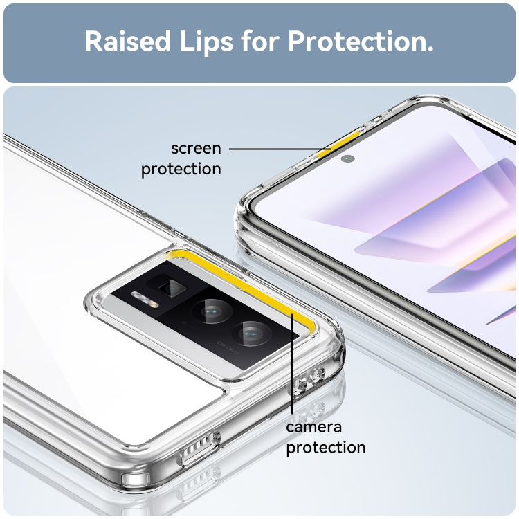 For Xiaomi Poco F5 Pro Colorful Series Acrylic Hybrid TPU Phone Case(Transparent) - Xiaomi Cases by PMC TechLife | Online Shopping South Africa | PMC TechLife | Buy Now Pay Later Mobicred