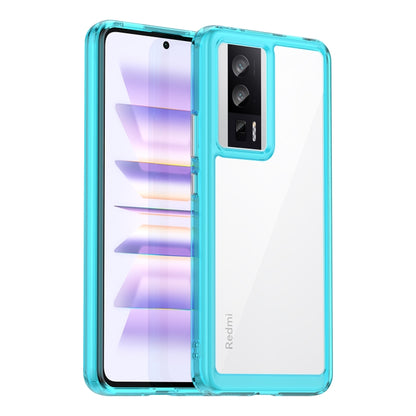 For Xiaomi Poco F5 Pro Colorful Series Acrylic Hybrid TPU Phone Case(Transparent Blue) - Xiaomi Cases by PMC Jewellery | Online Shopping South Africa | PMC Jewellery | Buy Now Pay Later Mobicred