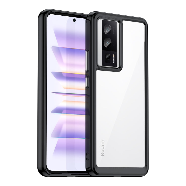 For Xiaomi Poco F5 Pro Colorful Series Acrylic Hybrid TPU Phone Case(Black) - Xiaomi Cases by PMC Jewellery | Online Shopping South Africa | PMC Jewellery | Buy Now Pay Later Mobicred