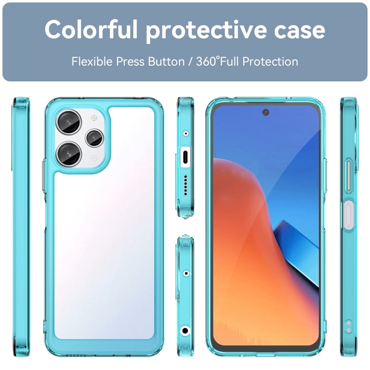 For Xiaomi Poco M6 Pro 5G Colorful Series Acrylic Hybrid TPU Phone Case(Transparent Blue) - Xiaomi Cases by PMC TechLife | Online Shopping South Africa | PMC TechLife | Buy Now Pay Later Mobicred