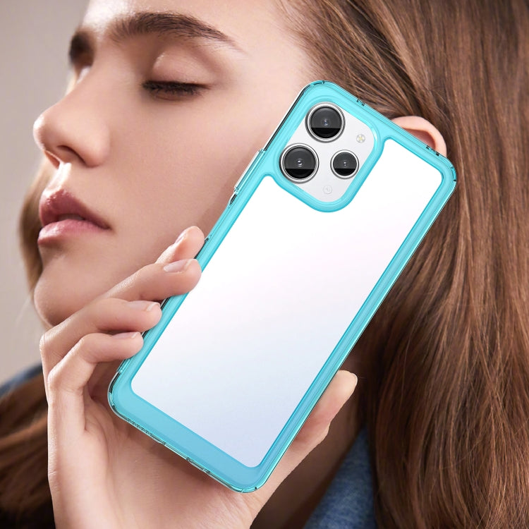 For Xiaomi Poco M6 Pro 5G Colorful Series Acrylic Hybrid TPU Phone Case(Transparent Blue) - Xiaomi Cases by PMC TechLife | Online Shopping South Africa | PMC TechLife | Buy Now Pay Later Mobicred