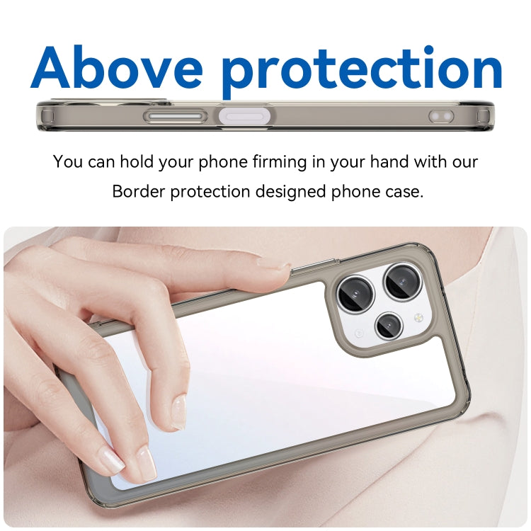 For Xiaomi Poco M6 Pro 5G Colorful Series Acrylic Hybrid TPU Phone Case(Transparent Grey) - Xiaomi Cases by PMC TechLife | Online Shopping South Africa | PMC TechLife | Buy Now Pay Later Mobicred