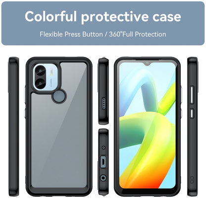 For Xiaomi Redmi A1+ Colorful Series Acrylic Hybrid TPU Phone Case(Black) - Xiaomi Cases by PMC Jewellery | Online Shopping South Africa | PMC Jewellery | Buy Now Pay Later Mobicred