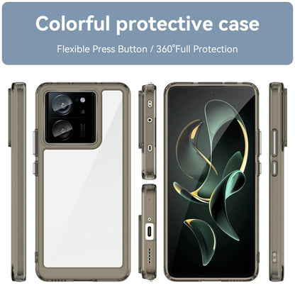 For Xiaomi 13T Pro Colorful Series Acrylic Hybrid TPU Phone Case(Transparent Grey) - Xiaomi Cases by PMC Jewellery | Online Shopping South Africa | PMC Jewellery | Buy Now Pay Later Mobicred