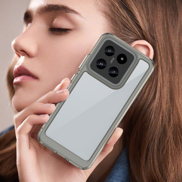 For Xiaomi 14 Colorful Series Acrylic Hybrid TPU Phone Case(Transparent Grey) - 14 Cases by PMC TechLife | Online Shopping South Africa | PMC TechLife | Buy Now Pay Later Mobicred