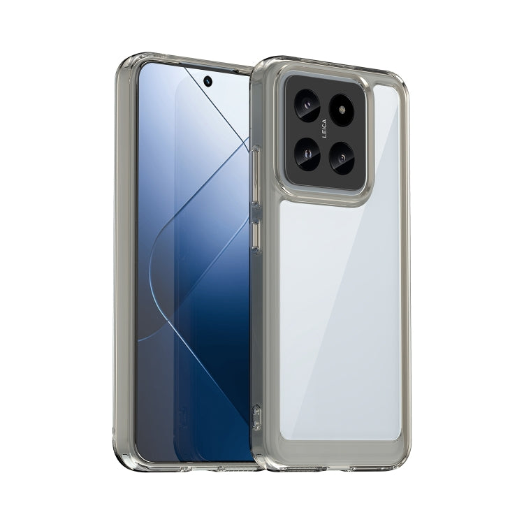 For Xiaomi 14 Pro Colorful Series Acrylic Hybrid TPU Phone Case(Transparent Grey) - 14 Pro Cases by PMC TechLife | Online Shopping South Africa | PMC TechLife | Buy Now Pay Later Mobicred