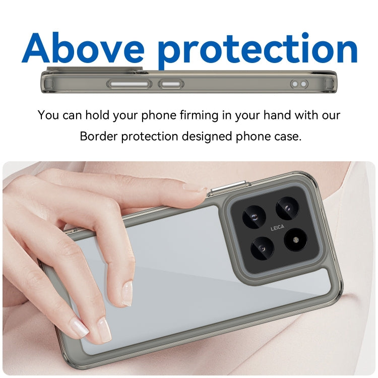 For Xiaomi 14 Pro Colorful Series Acrylic Hybrid TPU Phone Case(Transparent Grey) - 14 Pro Cases by PMC TechLife | Online Shopping South Africa | PMC TechLife | Buy Now Pay Later Mobicred