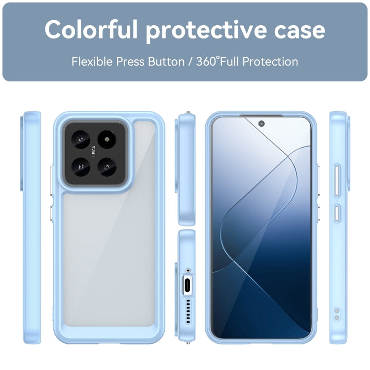 For Xiaomi 14 Pro Colorful Series Acrylic Hybrid TPU Phone Case(Blue) - 14 Pro Cases by PMC Jewellery | Online Shopping South Africa | PMC Jewellery | Buy Now Pay Later Mobicred