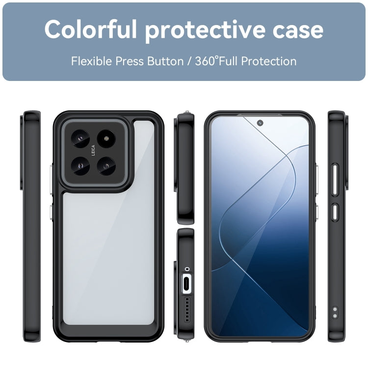 For Xiaomi 14 Pro Colorful Series Acrylic Hybrid TPU Phone Case(Black) - 14 Pro Cases by PMC Jewellery | Online Shopping South Africa | PMC Jewellery | Buy Now Pay Later Mobicred