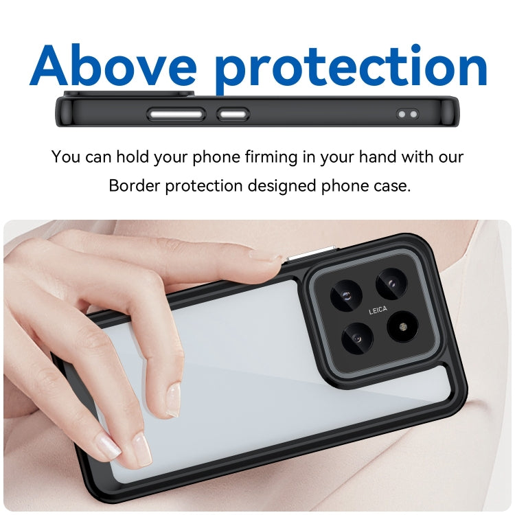 For Xiaomi 14 Pro Colorful Series Acrylic Hybrid TPU Phone Case(Black) - 14 Pro Cases by PMC TechLife | Online Shopping South Africa | PMC TechLife | Buy Now Pay Later Mobicred