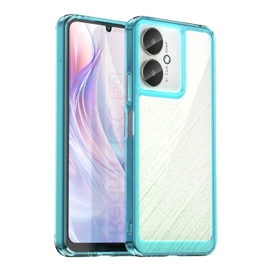 For Xiaomi Poco M6 Colorful Series Acrylic Hybrid TPU Phone Case(Transparent Blue) - Xiaomi Cases by PMC Jewellery | Online Shopping South Africa | PMC Jewellery | Buy Now Pay Later Mobicred