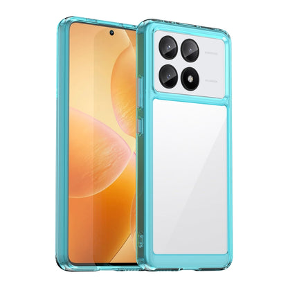 For Xiaomi Redmi K70E Colorful Series Acrylic Hybrid TPU Phone Case(Transparent Blue) - K70E Cases by PMC Jewellery | Online Shopping South Africa | PMC Jewellery | Buy Now Pay Later Mobicred