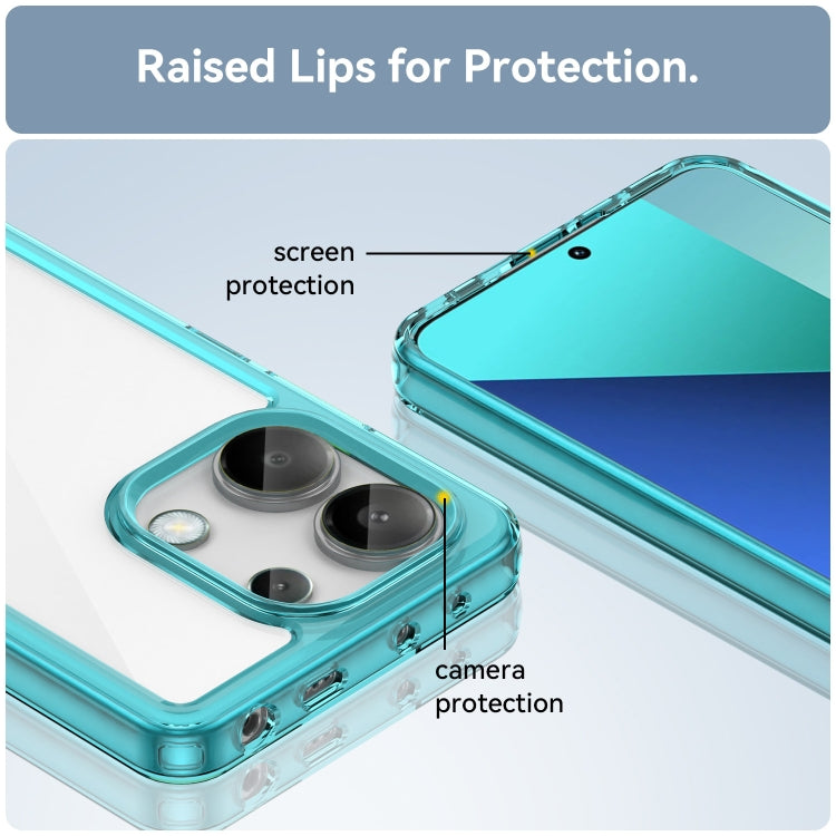 For Xiaomi Redmi Note 13 4G Global Colorful Series Acrylic Hybrid TPU Phone Case(Transparent Blue) - Note 13 Cases by PMC Jewellery | Online Shopping South Africa | PMC Jewellery | Buy Now Pay Later Mobicred