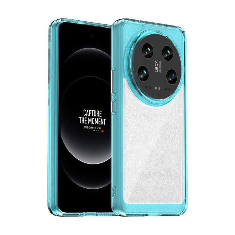 For Xiaomi 14 Ultra Colorful Series Acrylic Hybrid TPU Phone Case(Transparent Blue) - 14 Ultra Cases by PMC TechLife | Online Shopping South Africa | PMC TechLife | Buy Now Pay Later Mobicred