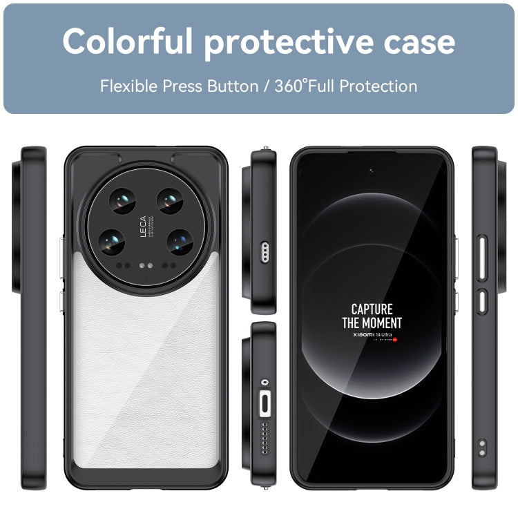 For Xiaomi 14 Ultra Colorful Series Acrylic Hybrid TPU Phone Case(Black) - 14 Ultra Cases by PMC Jewellery | Online Shopping South Africa | PMC Jewellery | Buy Now Pay Later Mobicred