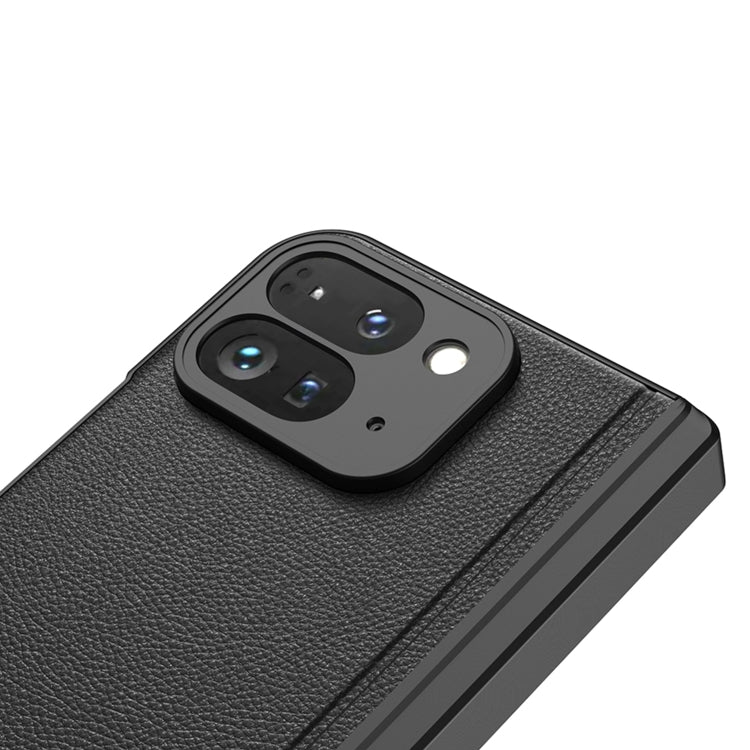 For Google Pixel 9 Pro Fold GKK Integrated Fold Hinge Leather Phone Case with Holder(Black) - Google Cases by GKK | Online Shopping South Africa | PMC Jewellery | Buy Now Pay Later Mobicred