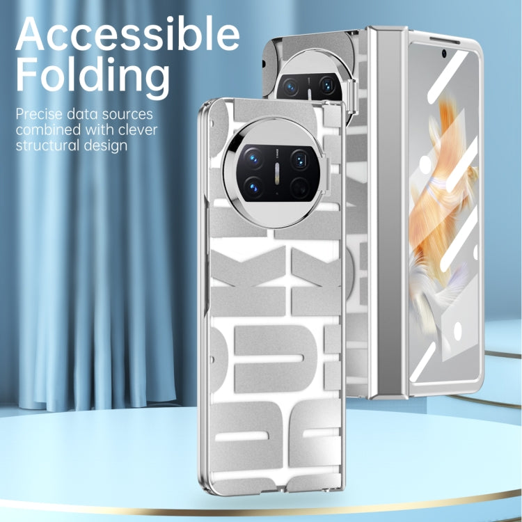 For Huawei Mate X3 Integrated Electroplating Folding Phone Case with Hinge(Silver) - Huawei Cases by PMC TechLife | Online Shopping South Africa | PMC TechLife | Buy Now Pay Later Mobicred