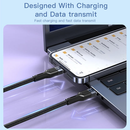 YESIDO CA107 1.2m 2.4A USB-C / Type-C to 8 Pin OD0.6 Charging Data Cable(Black+Blue) - 2 in 1 Cable by Yesido | Online Shopping South Africa | PMC Jewellery | Buy Now Pay Later Mobicred