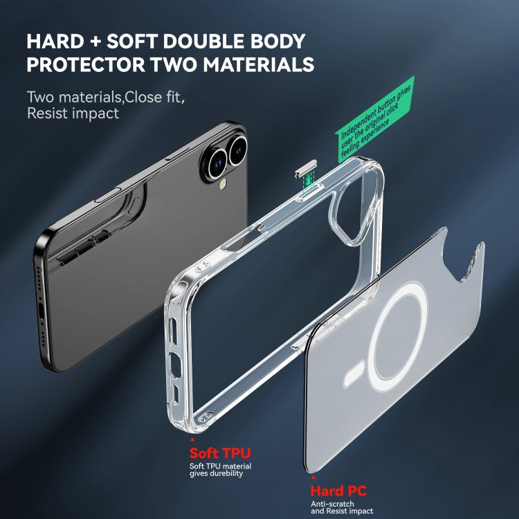 For iPhone 16 MagSafe Clear Acrylic PC +TPU Phone Case(Transparent) - iPhone 16 Cases by PMC Jewellery | Online Shopping South Africa | PMC Jewellery | Buy Now Pay Later Mobicred