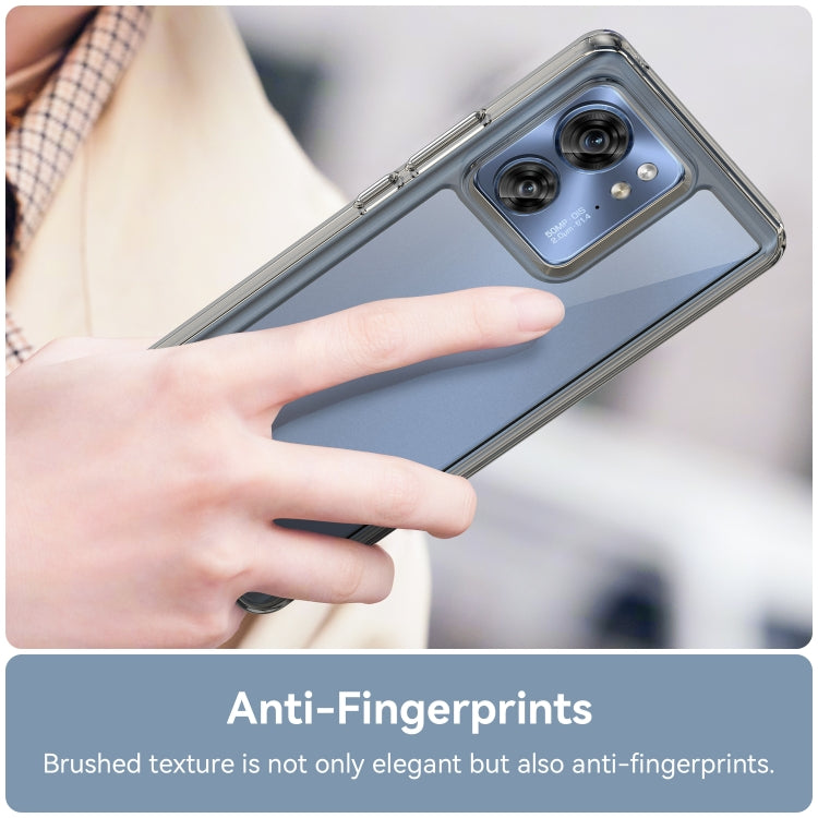 For Motorola Edge 40 Colorful Series Acrylic Hybrid TPU Phone Case(Transparent Grey) - Motorola Cases by PMC TechLife | Online Shopping South Africa | PMC TechLife | Buy Now Pay Later Mobicred