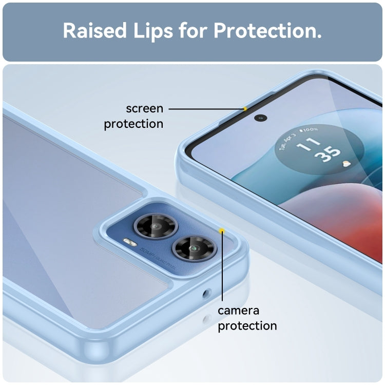 For Motorola Moto G34 Colorful Series Acrylic Hybrid TPU Phone Case(Blue) - free shipping - PMC TechLife - Order now!