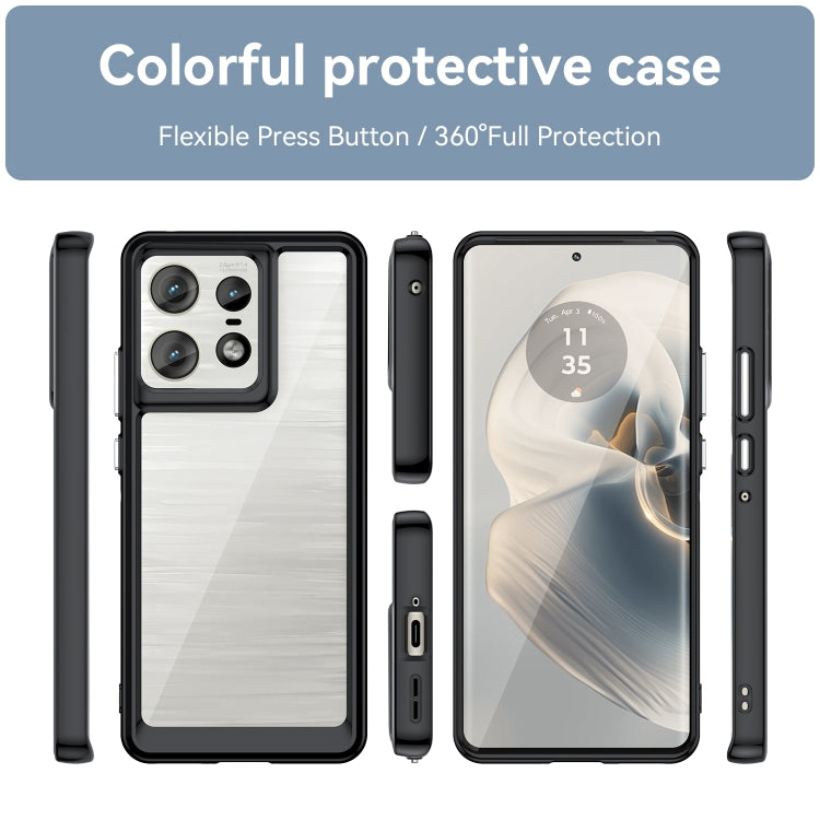 For Motorola Moto Edge 50 Pro Colorful Series Acrylic Hybrid TPU Phone Case(Black) - free shipping - PMC TechLife - Order now!