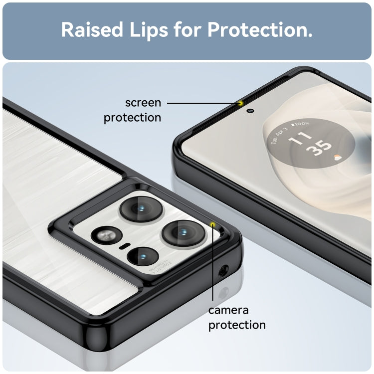 For Motorola Moto Edge 50 Pro Colorful Series Acrylic Hybrid TPU Phone Case(Black) - free shipping - PMC TechLife - Order now!