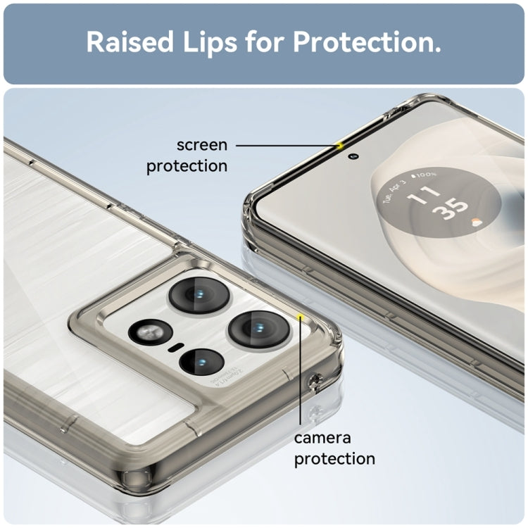 For Motorola Moto Edge 50 Pro Colorful Series Acrylic Hybrid TPU Phone Case(Transparent Grey) - free shipping - PMC TechLife - Order now!