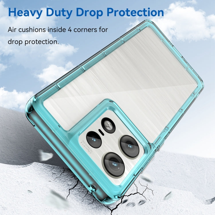 For Motorola Moto Edge 50 Pro Colorful Series Acrylic Hybrid TPU Phone Case(Transparent Blue) - free shipping - PMC TechLife - Order now!