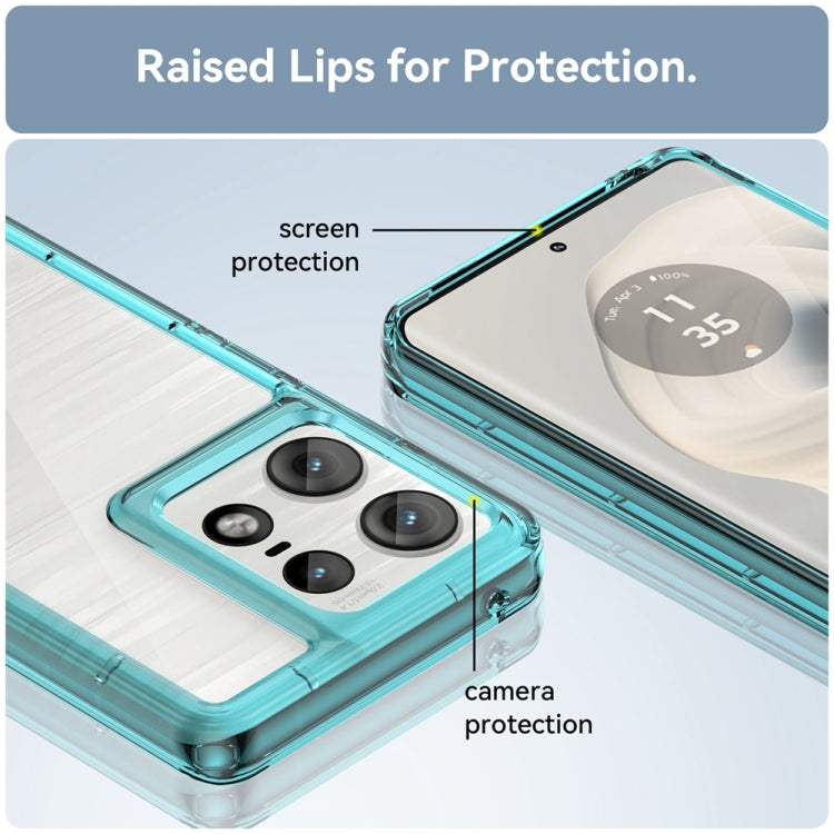 For Motorola Moto Edge 50 Pro Colorful Series Acrylic Hybrid TPU Phone Case(Transparent Blue) - free shipping - PMC TechLife - Order now!