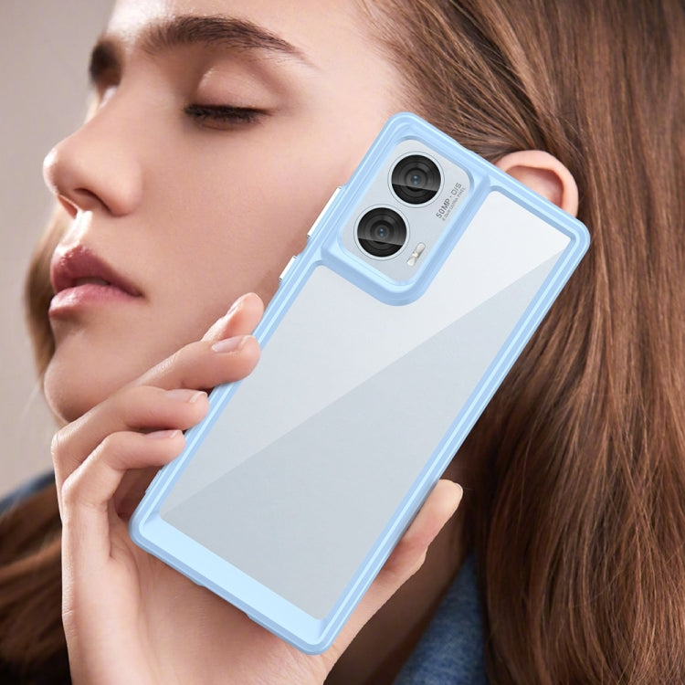 For Motorola Moto Edge 50 Fusion Colorful Series Acrylic Hybrid TPU Phone Case(Blue) - free shipping - PMC TechLife - Order now!