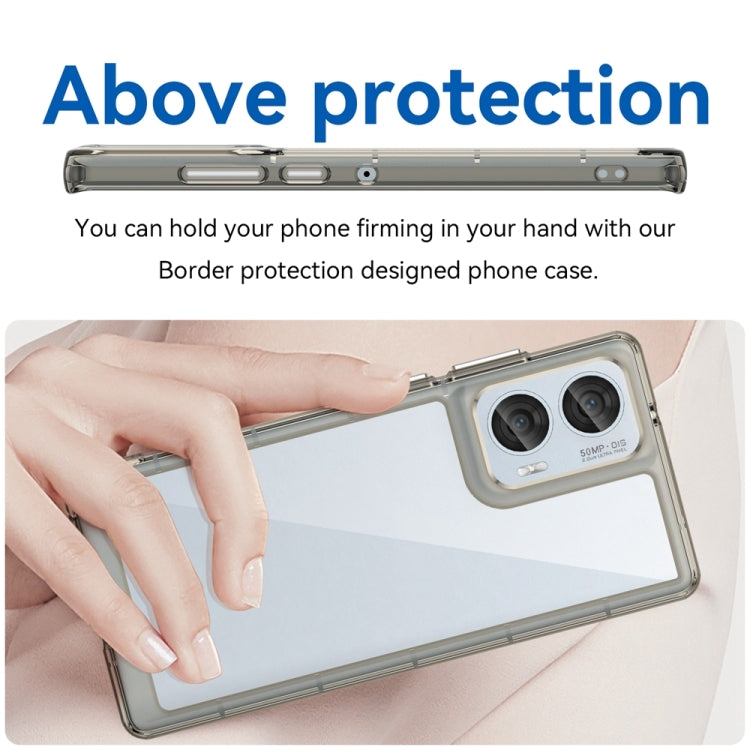 For Motorola Moto Edge 50 Fusion Colorful Series Acrylic Hybrid TPU Phone Case(Transparent Grey) - free shipping - PMC TechLife - Order now!