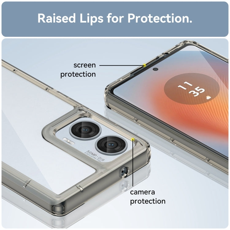 For Motorola Moto Edge 50 Fusion Colorful Series Acrylic Hybrid TPU Phone Case(Transparent Grey) - free shipping - PMC TechLife - Order now!