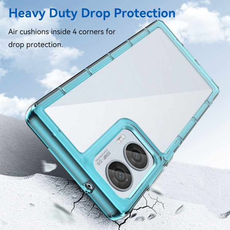 For Motorola Moto Edge 50 Fusion Colorful Series Acrylic Hybrid TPU Phone Case(Transparent Blue) - free shipping - PMC TechLife - Order now!