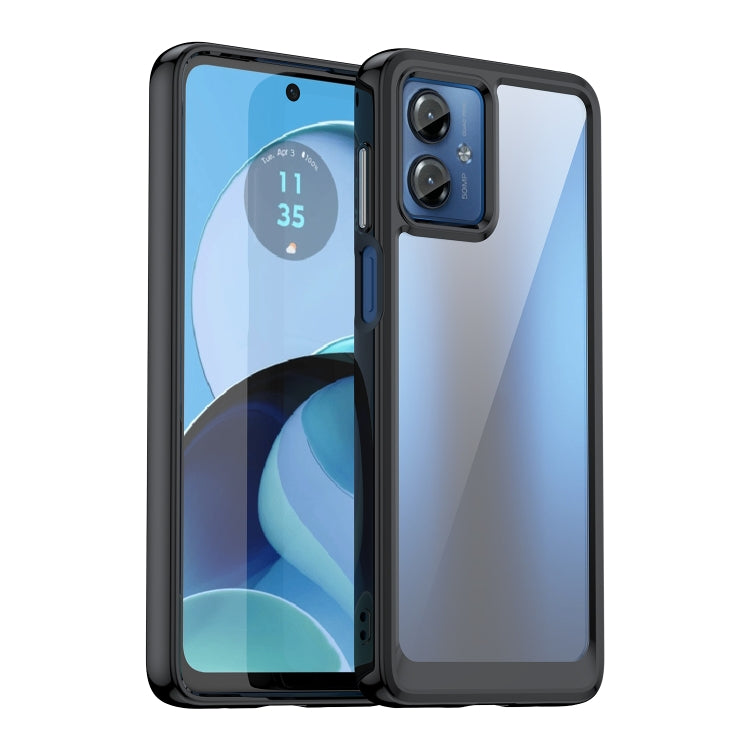 For Motorola Moto G14 Colorful Series Acrylic Hybrid TPU Phone Case(Black) - free shipping - PMC TechLife - Order now!