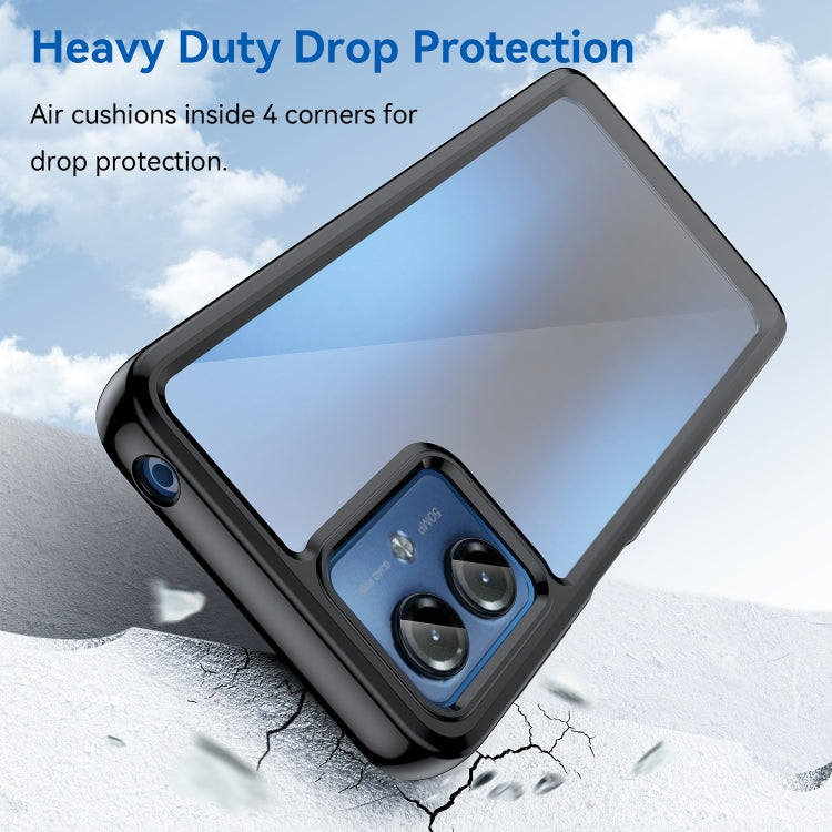 For Motorola Moto G14 Colorful Series Acrylic Hybrid TPU Phone Case(Black) - free shipping - PMC TechLife - Order now!
