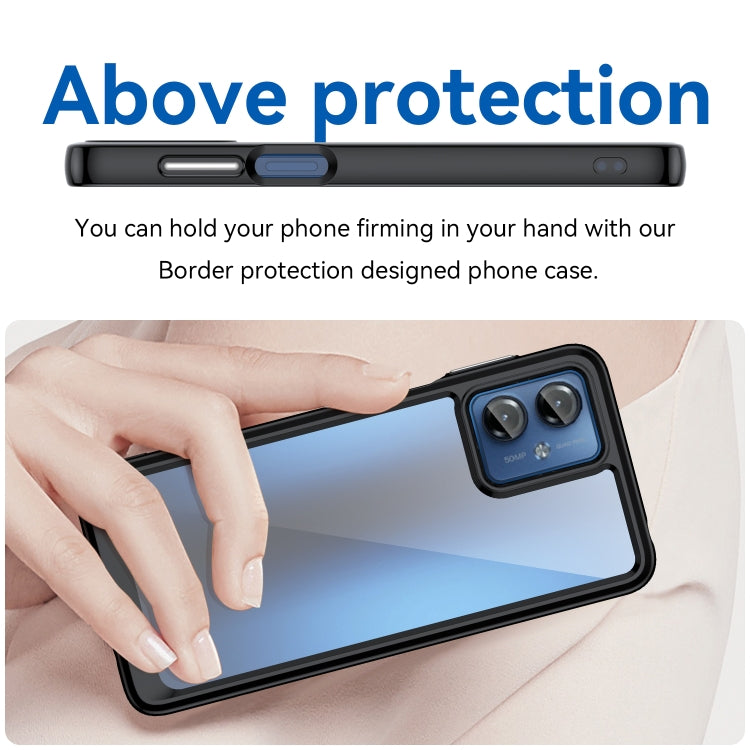 For Motorola Moto G14 Colorful Series Acrylic Hybrid TPU Phone Case(Black) - free shipping - PMC TechLife - Order now!