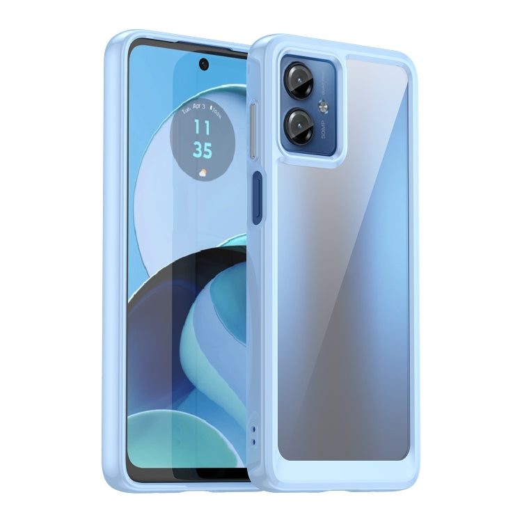 For Motorola Moto G14 Colorful Series Acrylic Hybrid TPU Phone Case(Blue) - free shipping - PMC TechLife - Order now!