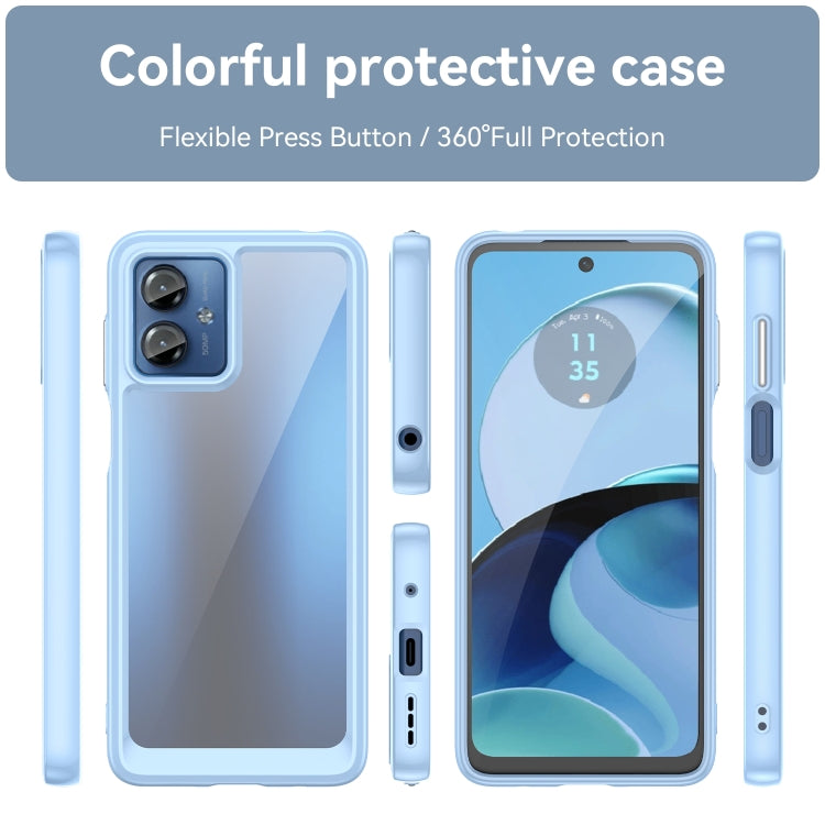 For Motorola Moto G14 Colorful Series Acrylic Hybrid TPU Phone Case(Blue) - free shipping - PMC TechLife - Order now!