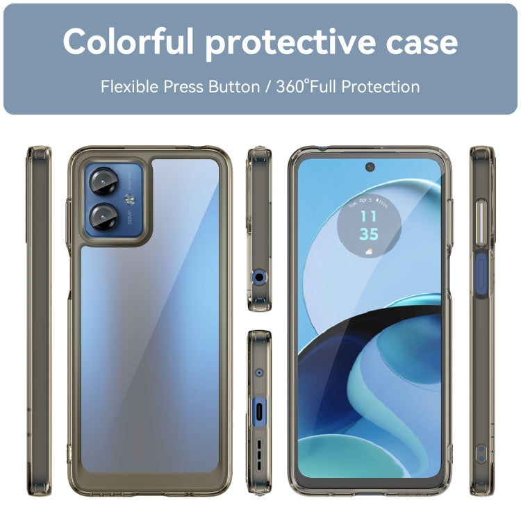 For Motorola Moto G14 Colorful Series Acrylic Hybrid TPU Phone Case(Transparent Grey) - free shipping - PMC TechLife - Order now!