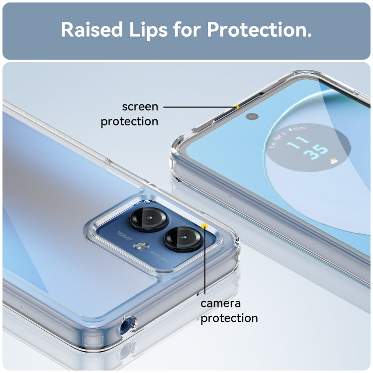 For Motorola Moto G14 Colorful Series Acrylic Hybrid TPU Phone Case(Transparent) - free shipping - PMC TechLife - Order now!