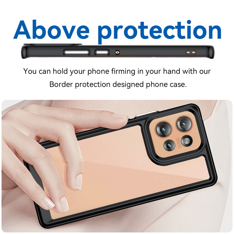 For Motorola Edge 50 Colorful Series Acrylic Hybrid TPU Phone Case(Black) - free shipping - PMC TechLife - Order now!