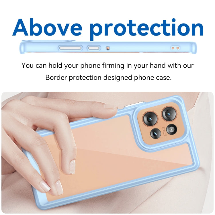 For Motorola Edge 50 Colorful Series Acrylic Hybrid TPU Phone Case(Blue) - free shipping - PMC TechLife - Order now!