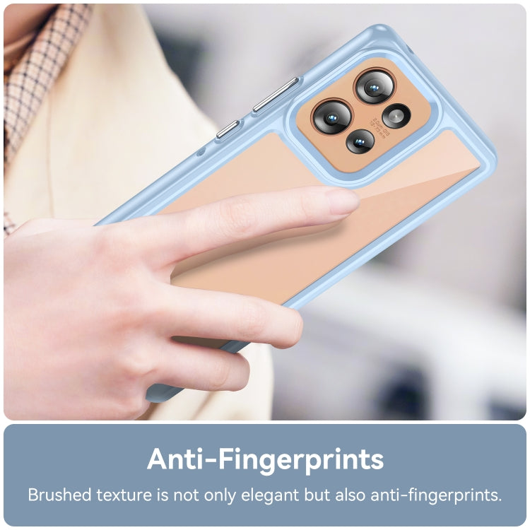For Motorola Edge 50 Colorful Series Acrylic Hybrid TPU Phone Case(Blue) - free shipping - PMC TechLife - Order now!