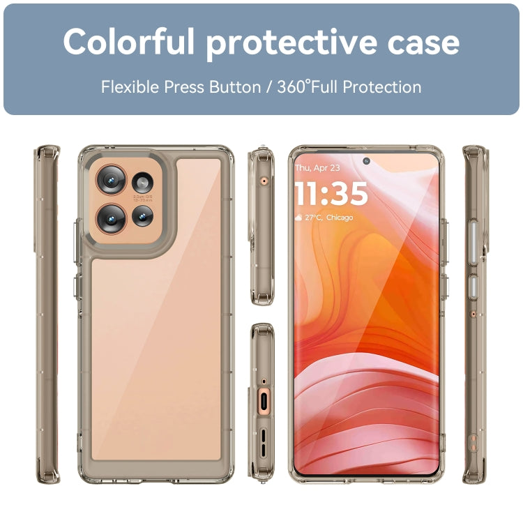 For Motorola Edge 50 Colorful Series Acrylic Hybrid TPU Phone Case(Transparent Grey) - free shipping - PMC TechLife - Order now!