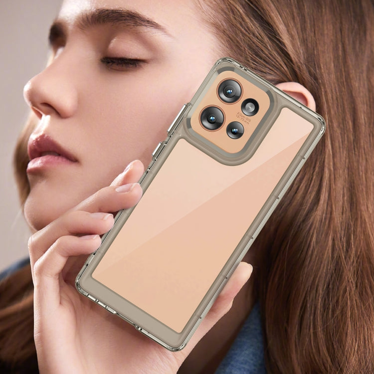 For Motorola Edge 50 Colorful Series Acrylic Hybrid TPU Phone Case(Transparent Grey) - free shipping - PMC TechLife - Order now!